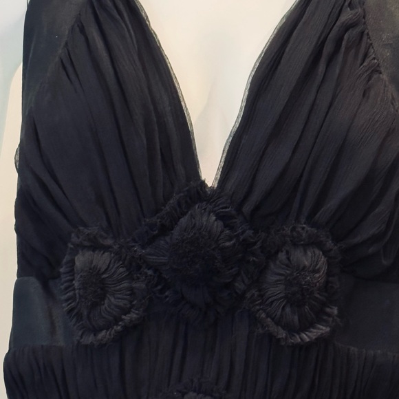 Charles Chang-Lima Silk Halter Midi Dress • Black 100% Silk Size 6, Retail $1140 - Picture 2 of 12
